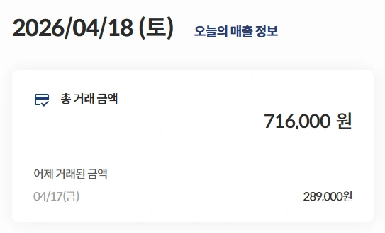 자동으로 돌아가는 운세 웹사이트 일매출 결제 내역